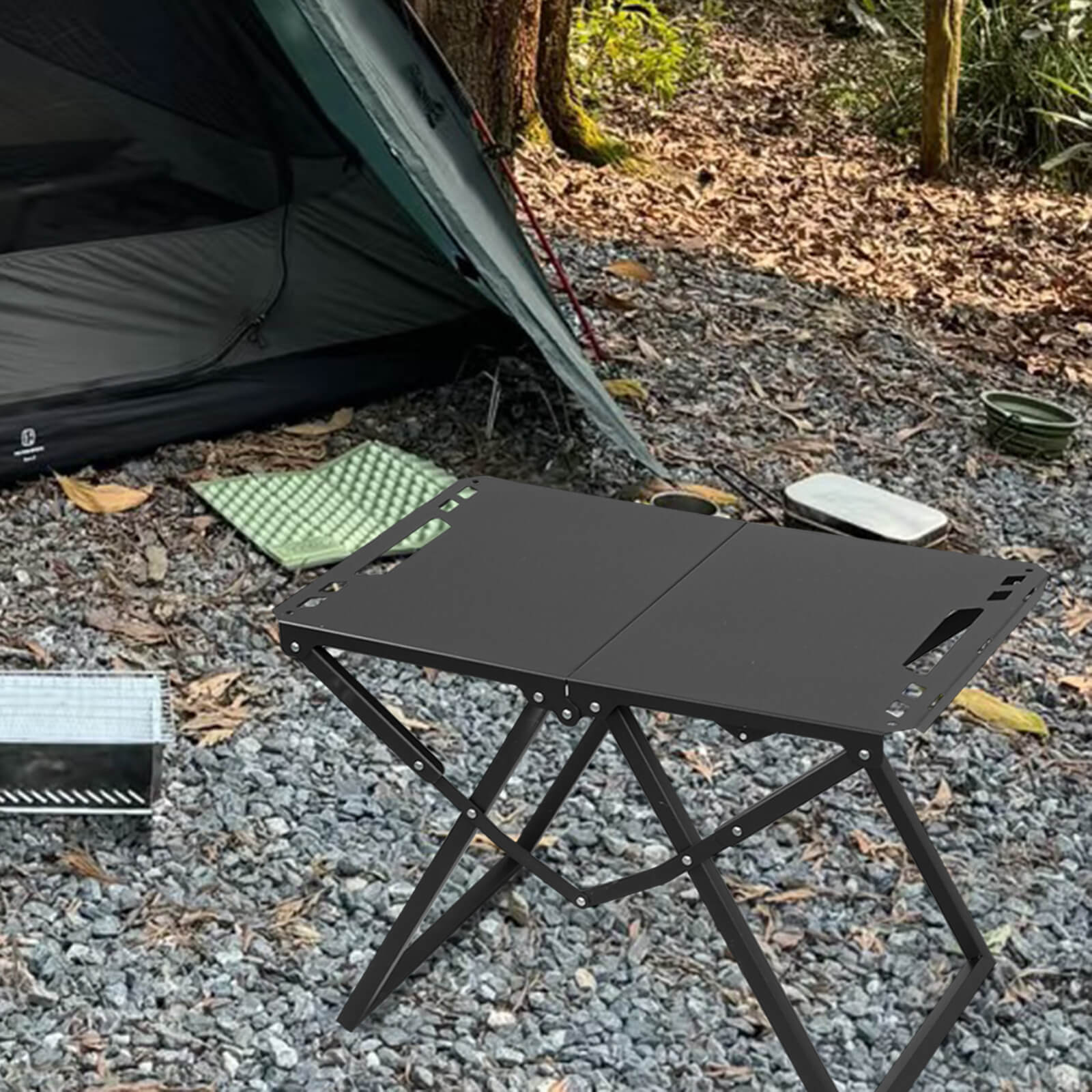 Heavy Duty Tactical Folding Table – Portable Camping Work Table with Stable Aluminum Frame