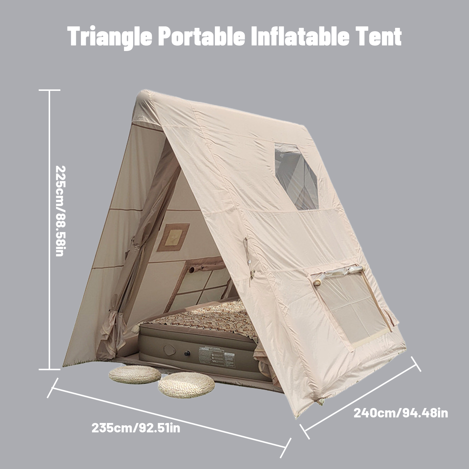 Triangle tent dimensions triangle inflatable tent dimensions size chart length width height specification