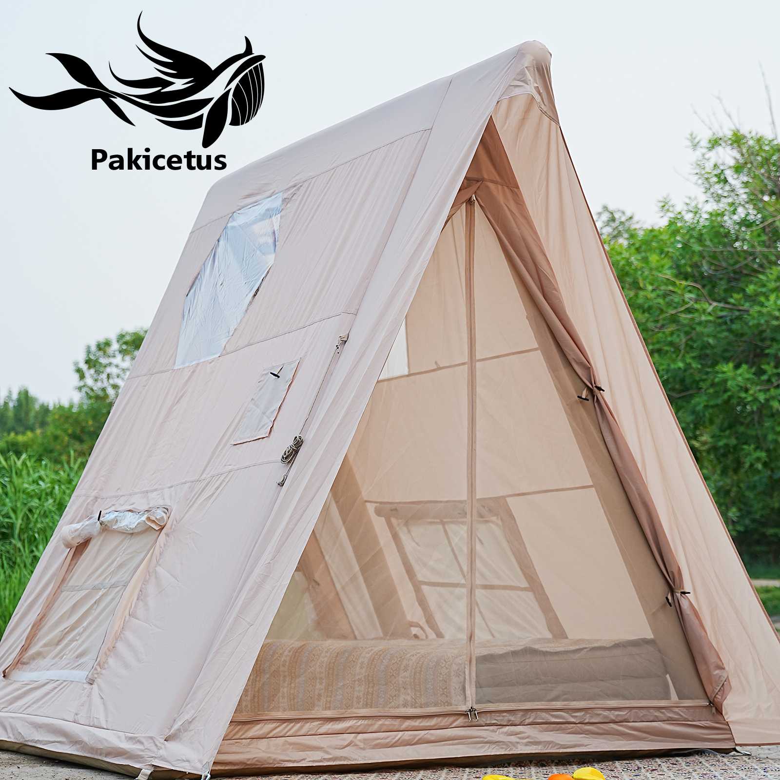 Triangle inflatable camping tent triangle inflatable camping tent fast setup waterproof outdoor shelter