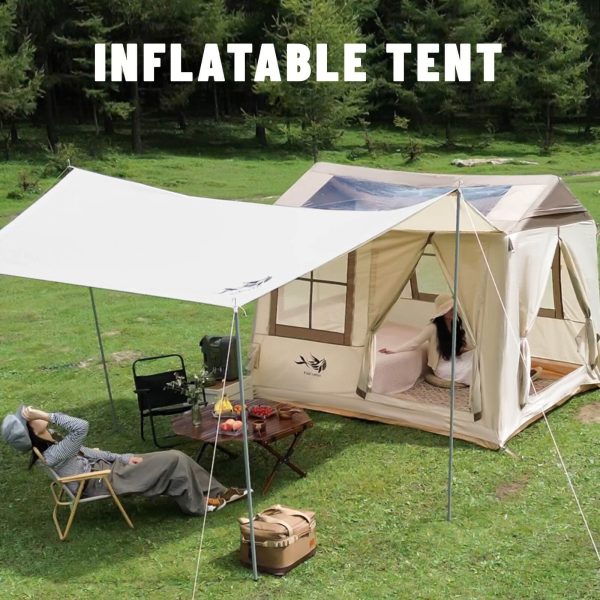 Integrated Inflatable Cabin Tent – Portable One Piece Camping Tent for Glamping & Outdoor Adventures