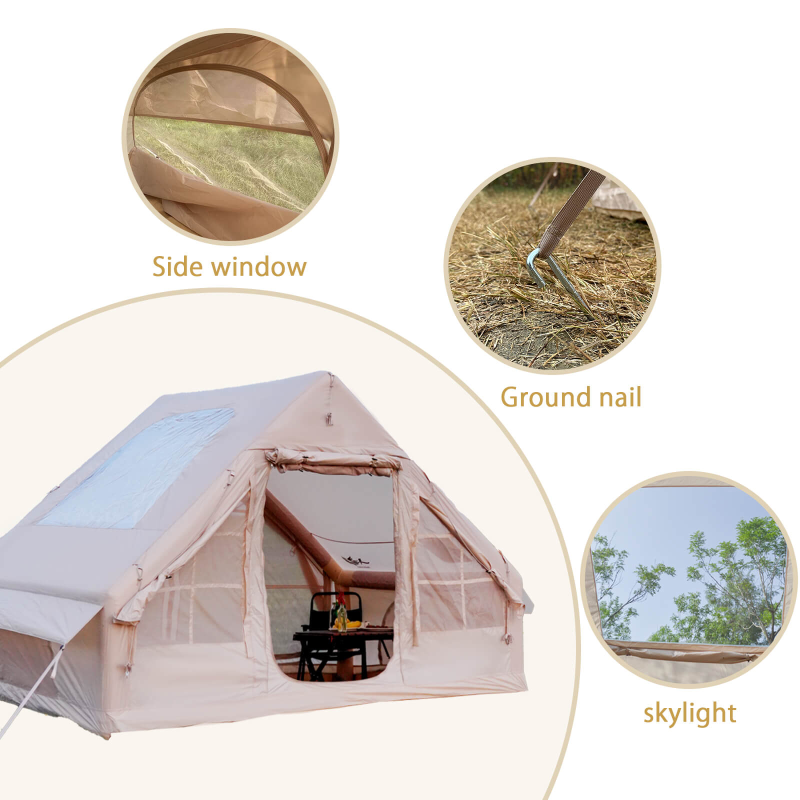 Durable inflatable tent structure inflatable tent air frame durable structure high stability outdoor